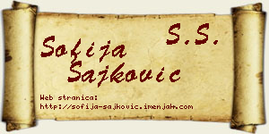 Sofija Šajković vizit kartica